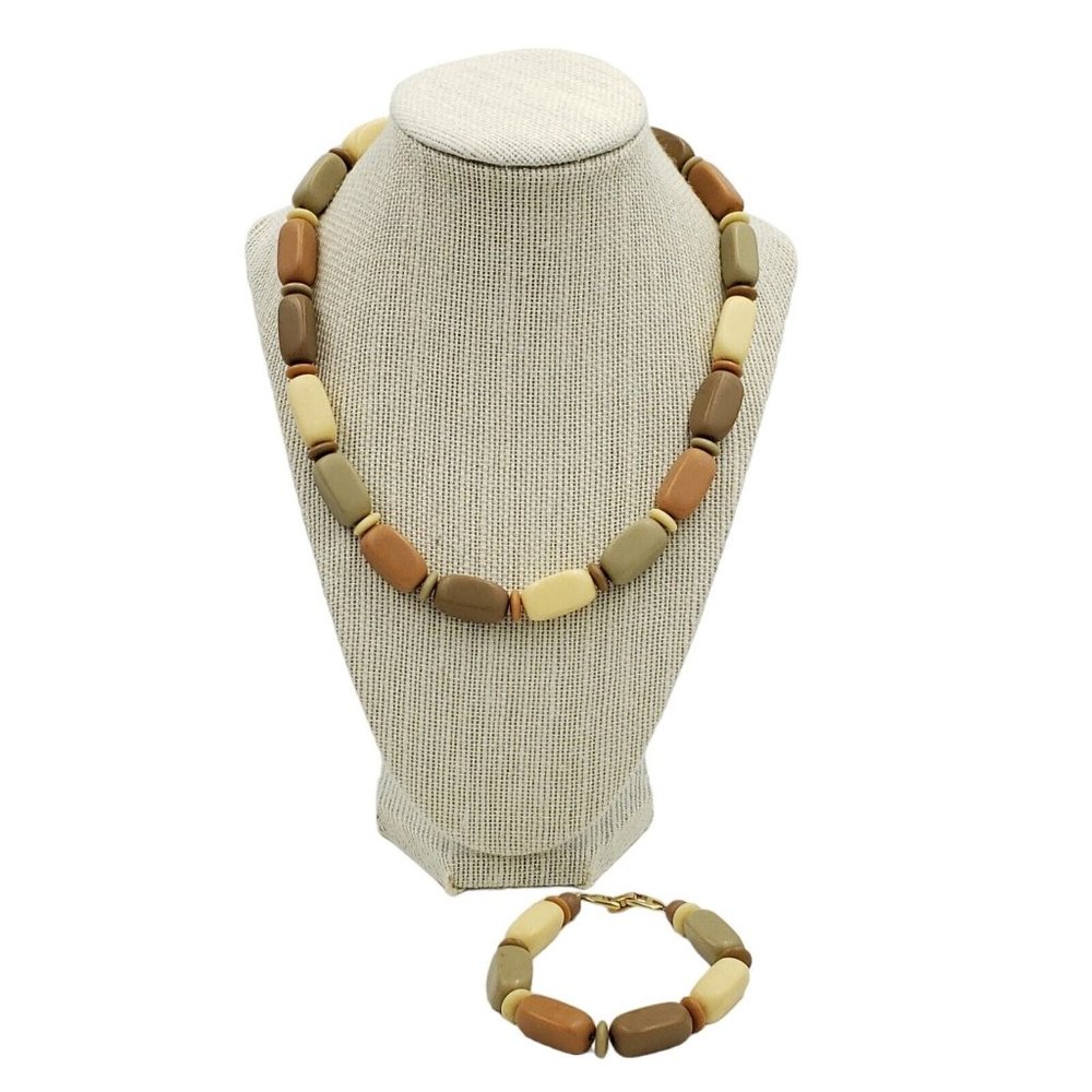 Vintage 1985 Napier Woodland Hues Necklace Bracelet Set
